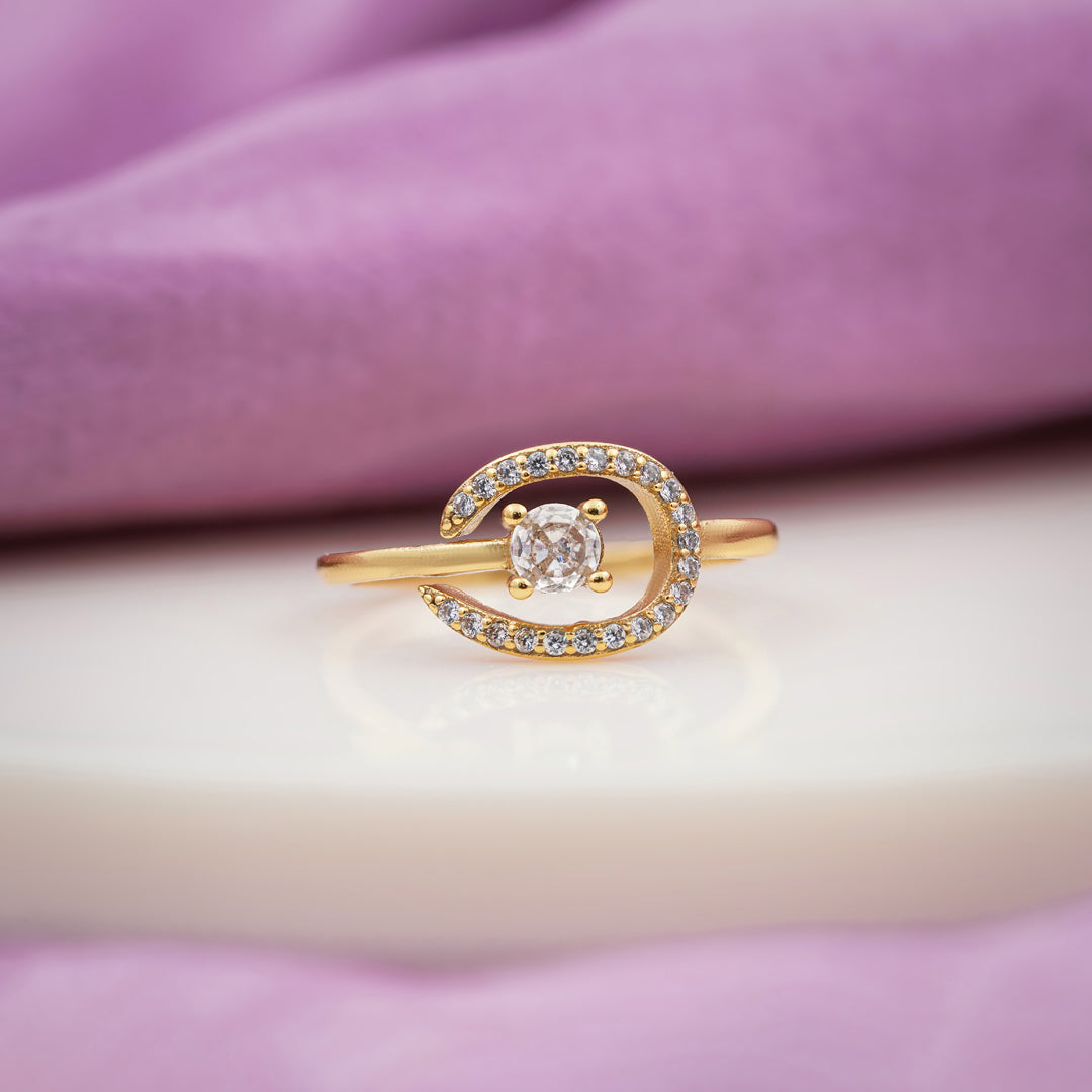 Classic Round Solitaire Open Loop Ring GWR-89