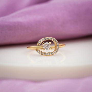 Classic Round Solitaire Open Loop Ring GWR-89