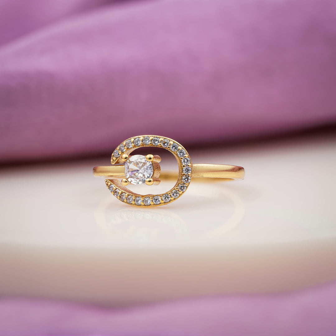 Classic Round Solitaire Open Loop Ring GWR-89
