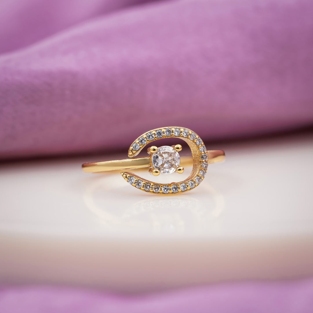Classic Round Solitaire Open Loop Ring GWR-89