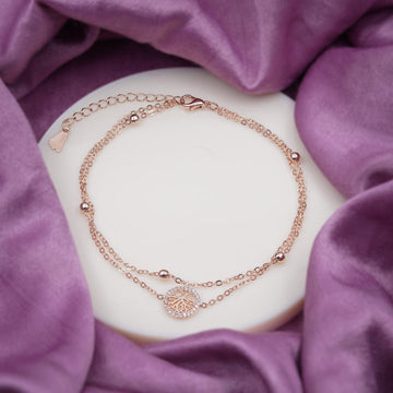 Tree of Life Halo Dual Layer Charm Anklet GWA-11
