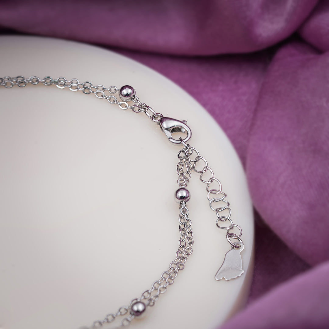 Interlocking Double Circle Dual Layer Anklet GWA-4