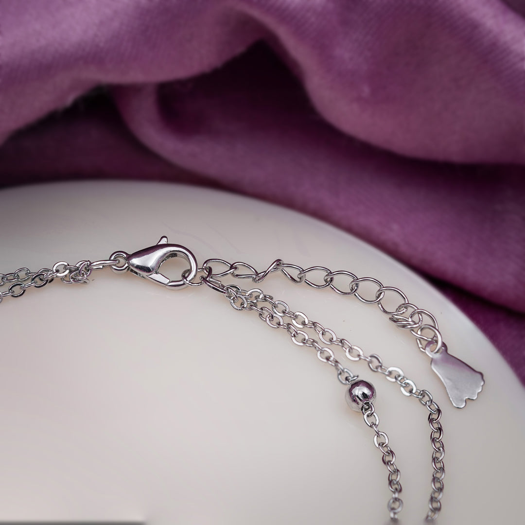 Tree of Life Halo Dual Layer Silver Anklet GWA-14
