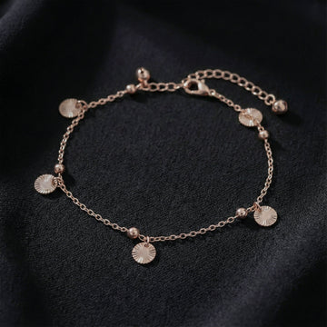 Classic Sunburst Disc Charm Link Anklet GWA-60