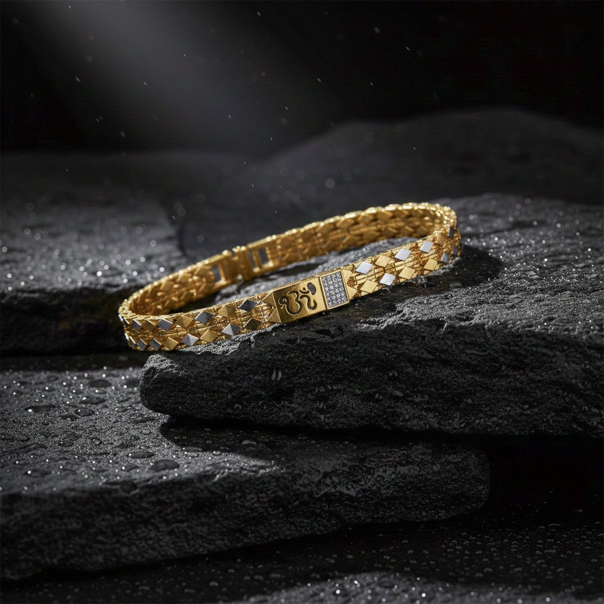 Divine Om Dual-Tone Men’s Bracelet GMB-11
