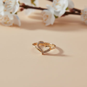 Shimmering Pave Open Heart Wrap Ring GWR-15