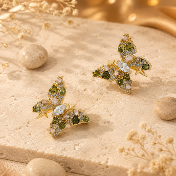 Flora Shine Vintage Butterfly Studs GWE -146