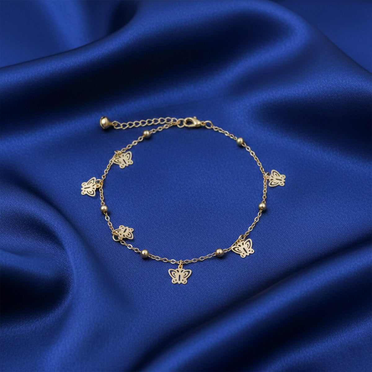 Classic Filigree Butterfly Charm Link Anklet GWA-49