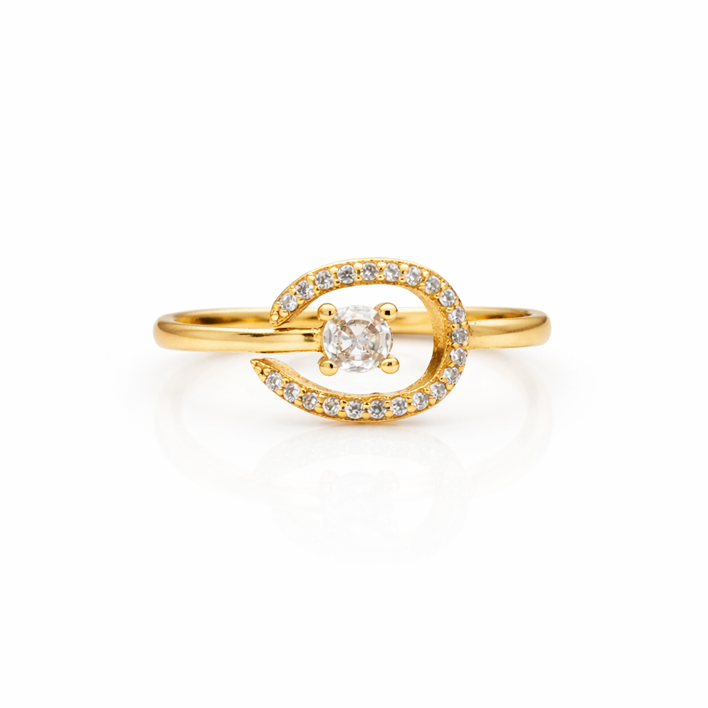 Classic Round Solitaire Open Loop Ring GWR-89