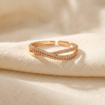 Infinity Criss Cross Shimmering Pave Ring GWR-117