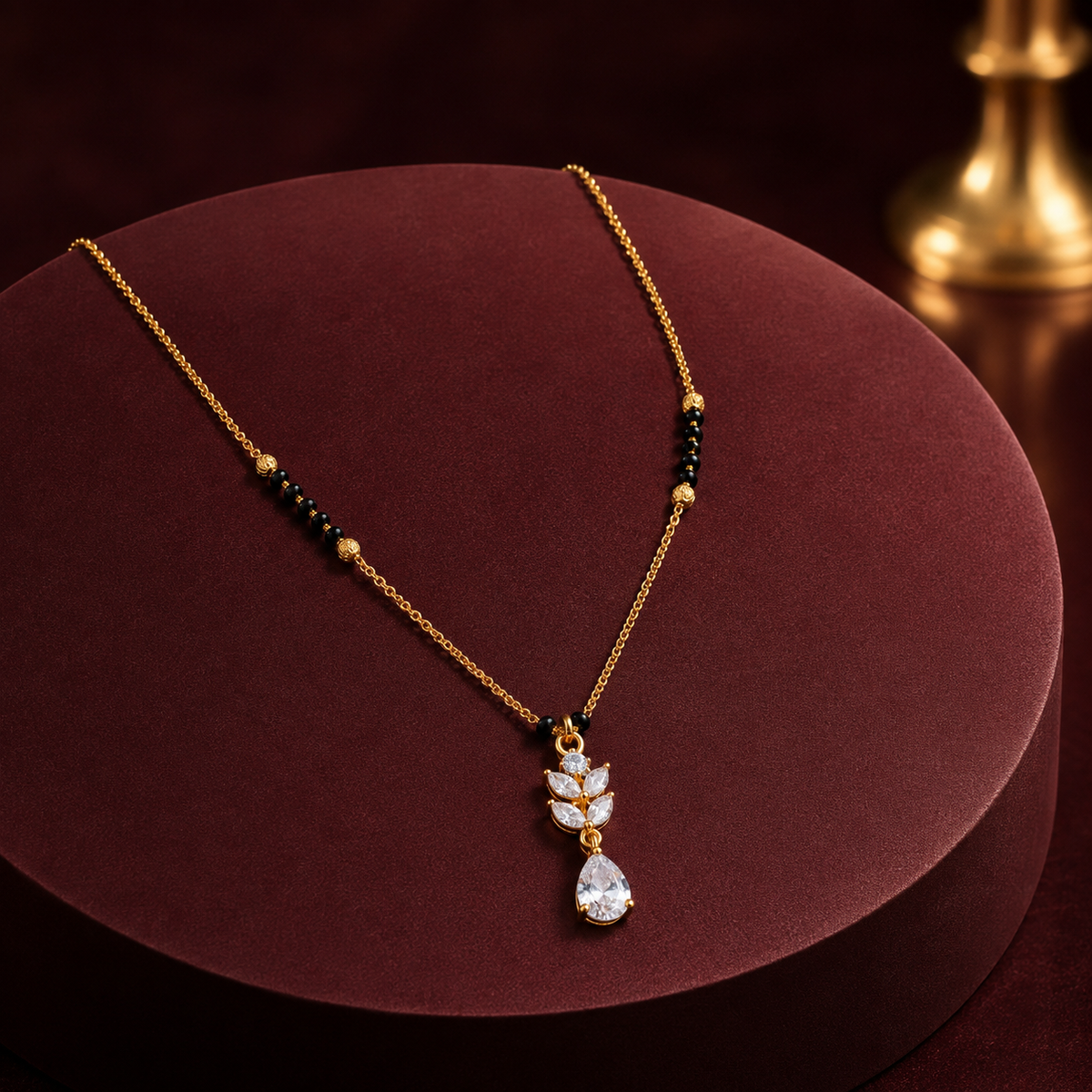 Elara Crystal Leaf Drop Women’s Mangalsutra GWM 6