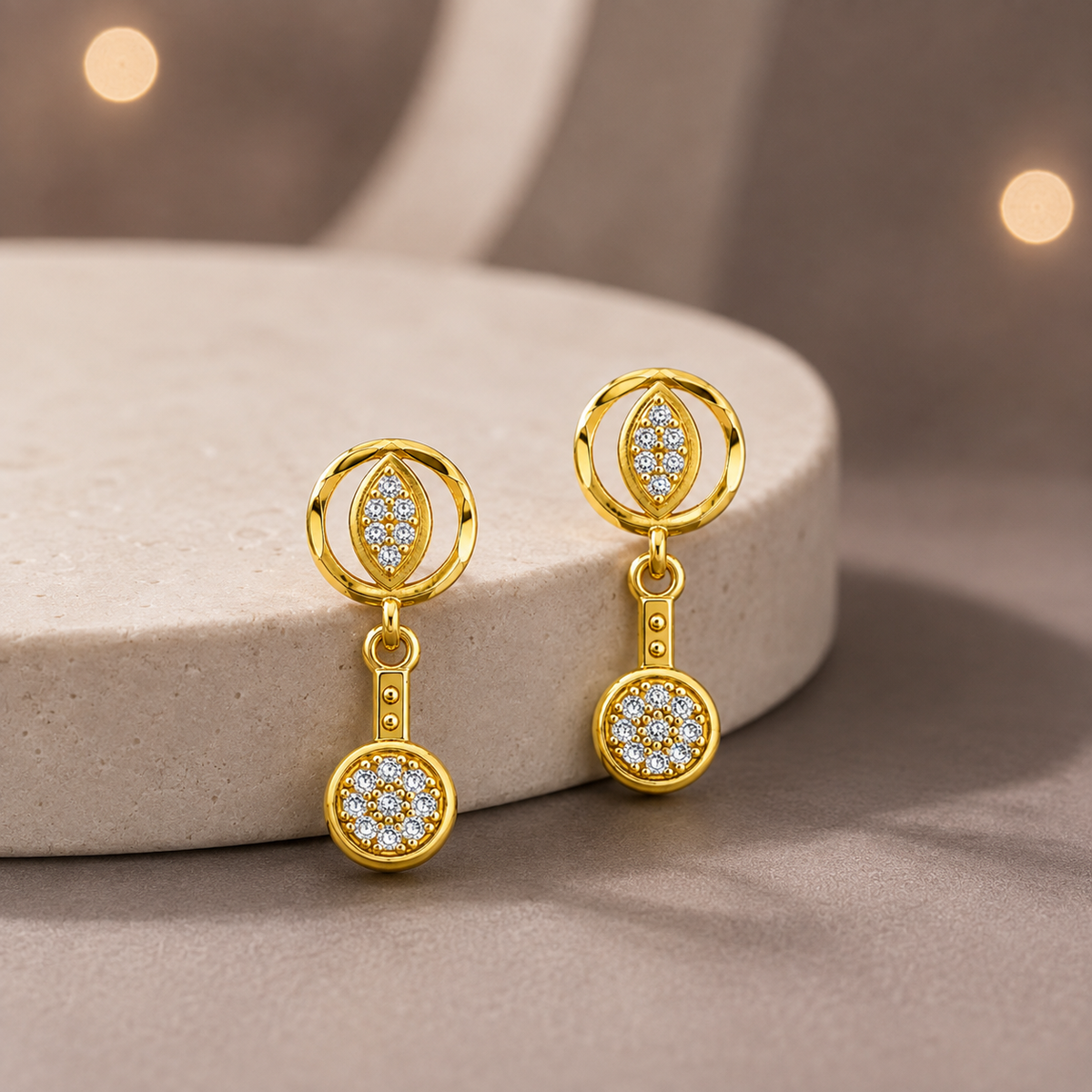 Elara Orbit Crystal Drop Earrings GWE 288