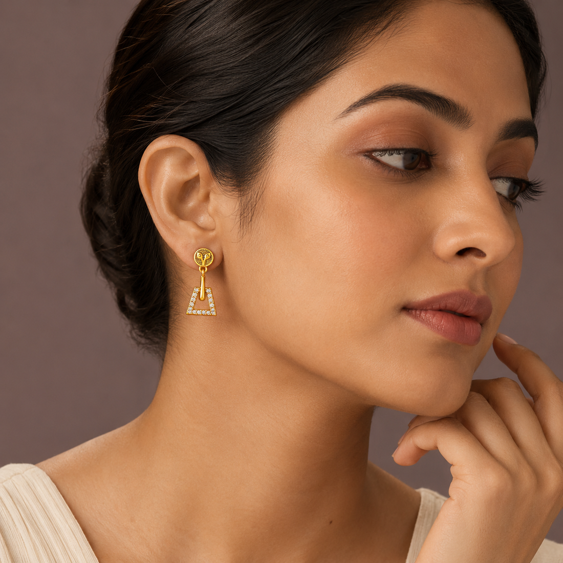 Arden Crystal Triangle Drop Earrings GWE 284