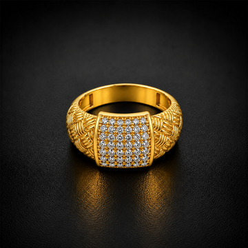 Woven Shoulder Stone Panel Ring GMR 50