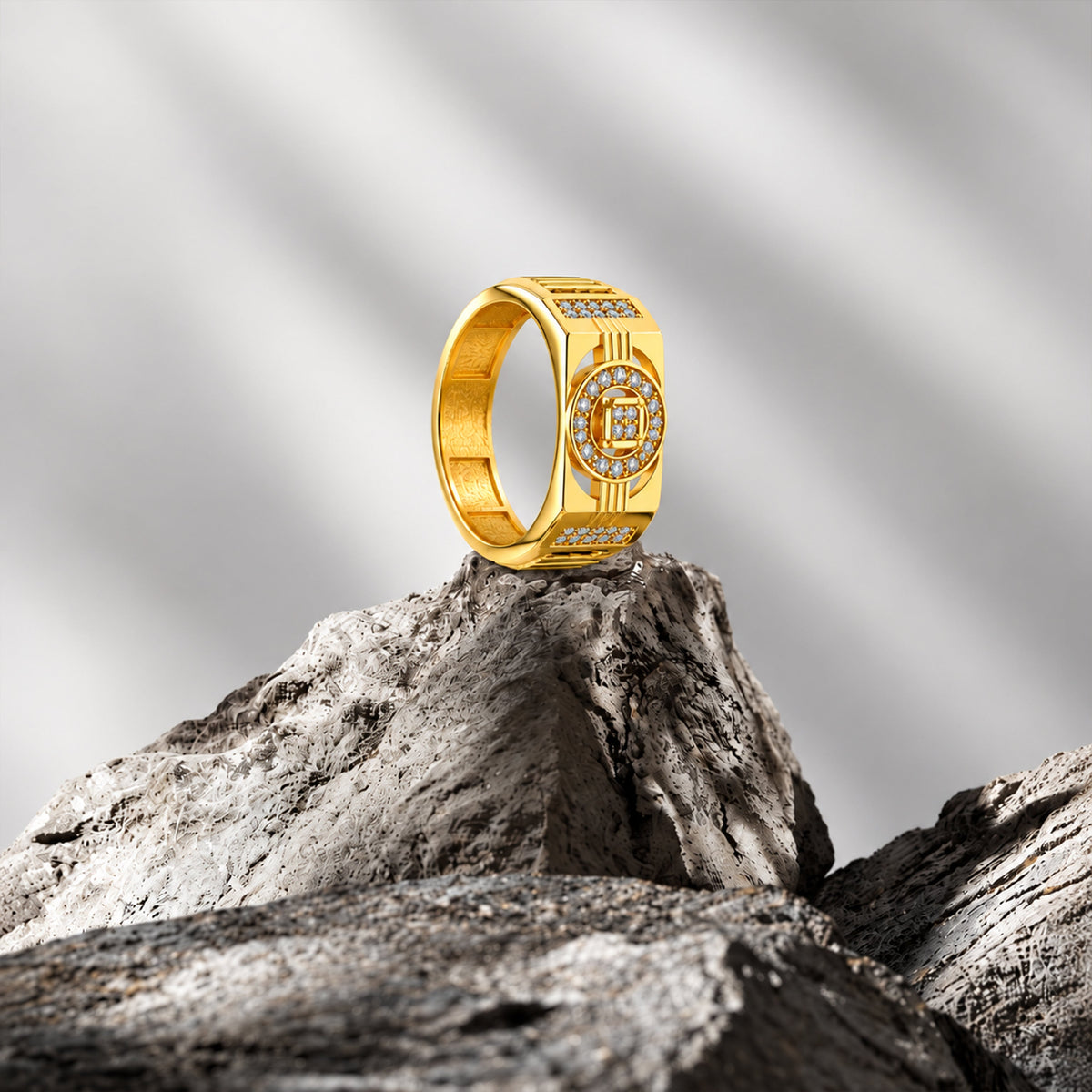 Orbit Frame Stone Men’s Ring GMR 63