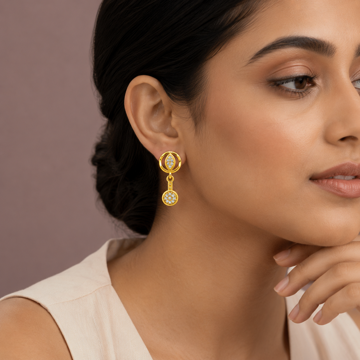 Elara Orbit Crystal Drop Earrings GWE 288