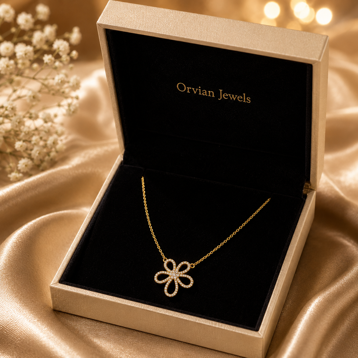 Modern Openwork Blossom Halo Necklace GWN -103
