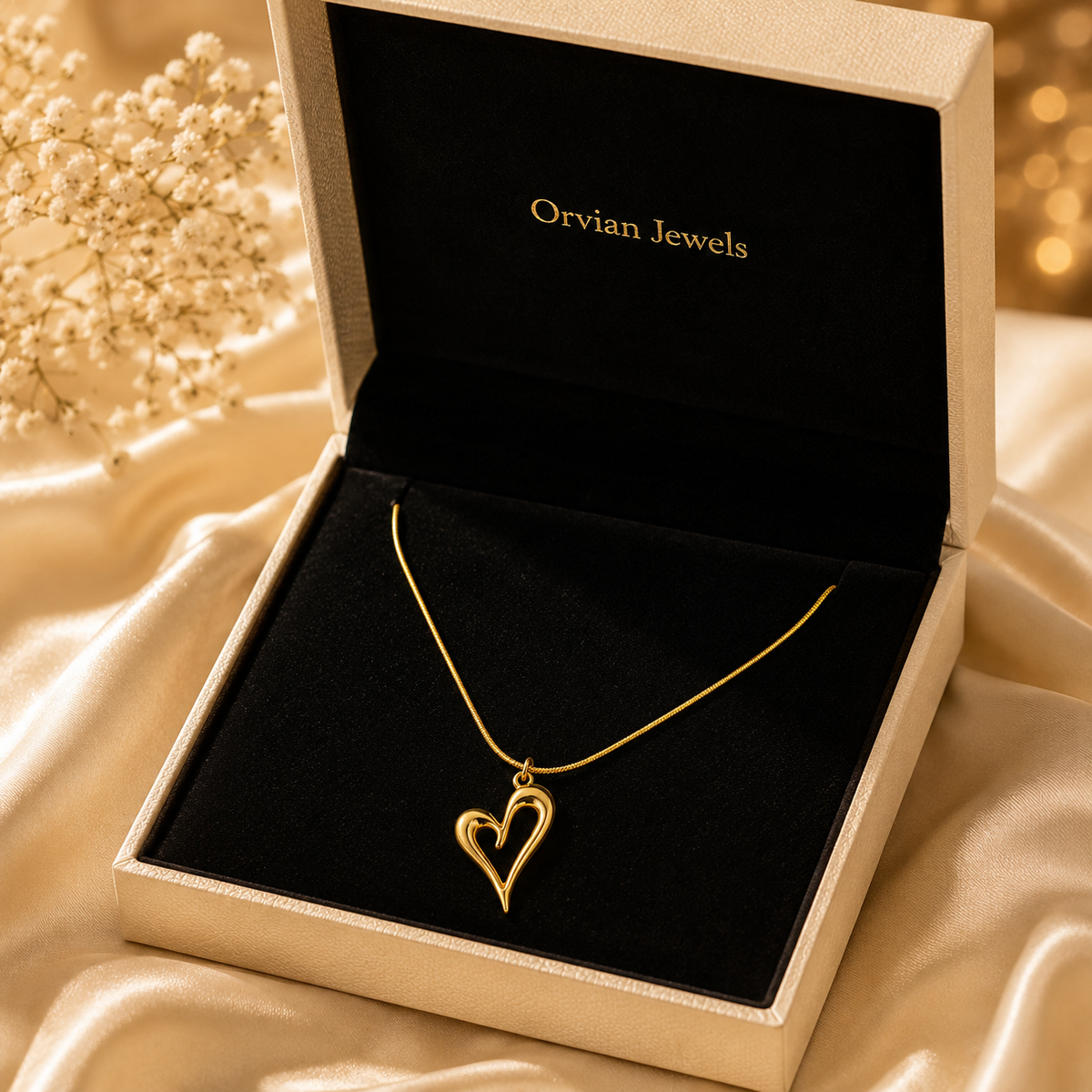 Modern Abstract Open Heart Necklace GWN -62