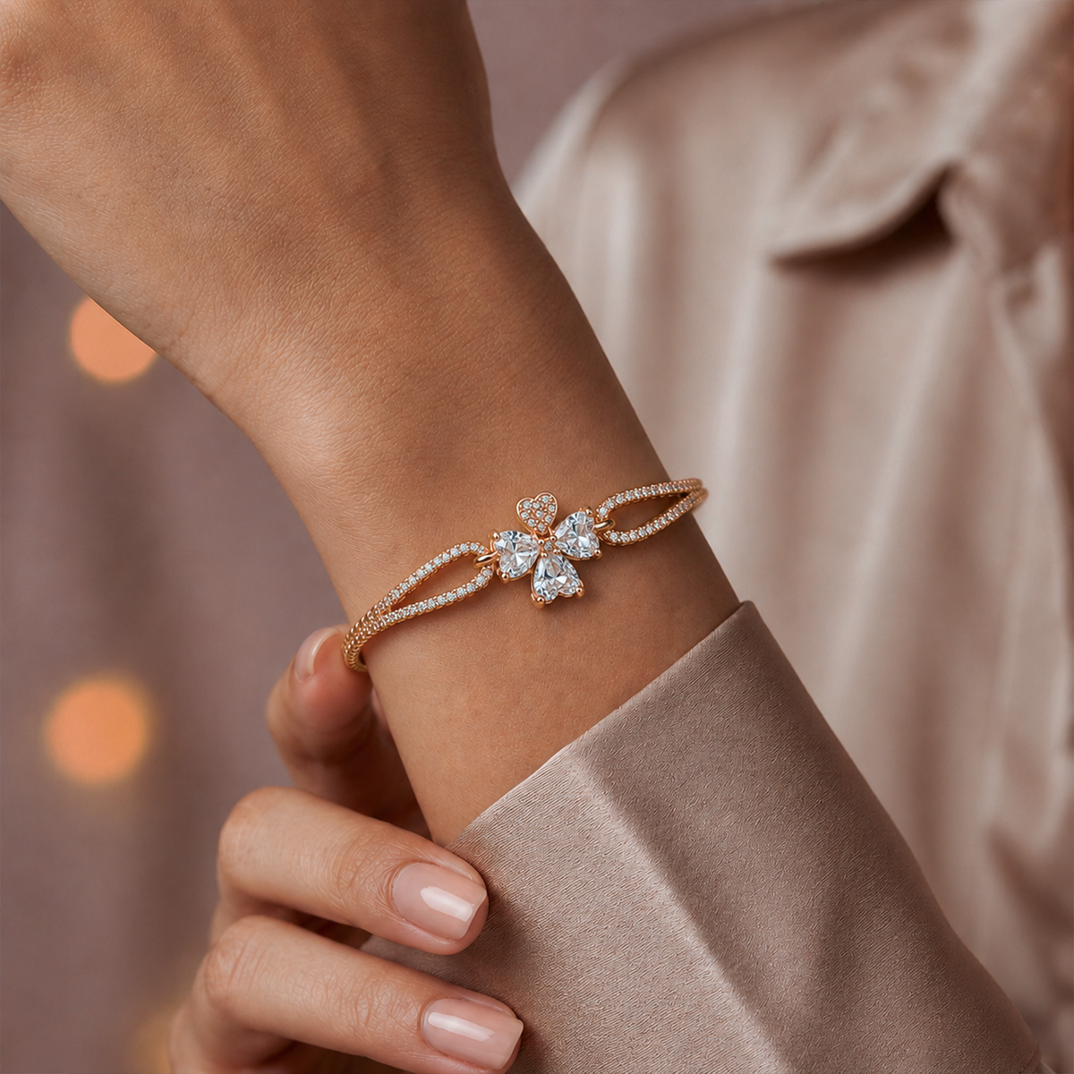 Elara Crystal Clover Bracelet GWB 181
