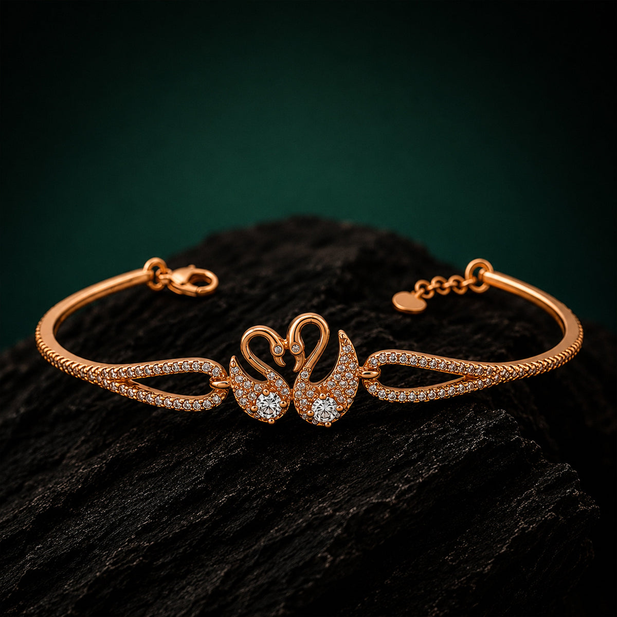 Amora Twin Swan Crystal Bracelet GWB 186