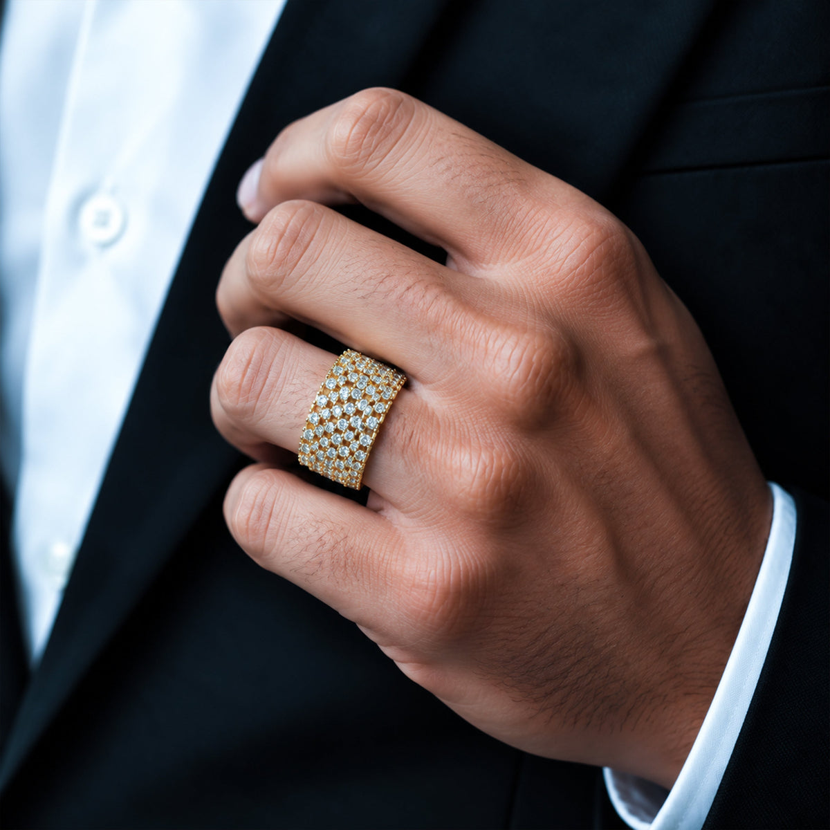 Crown Arc Stone Men’s Ring GMR 60