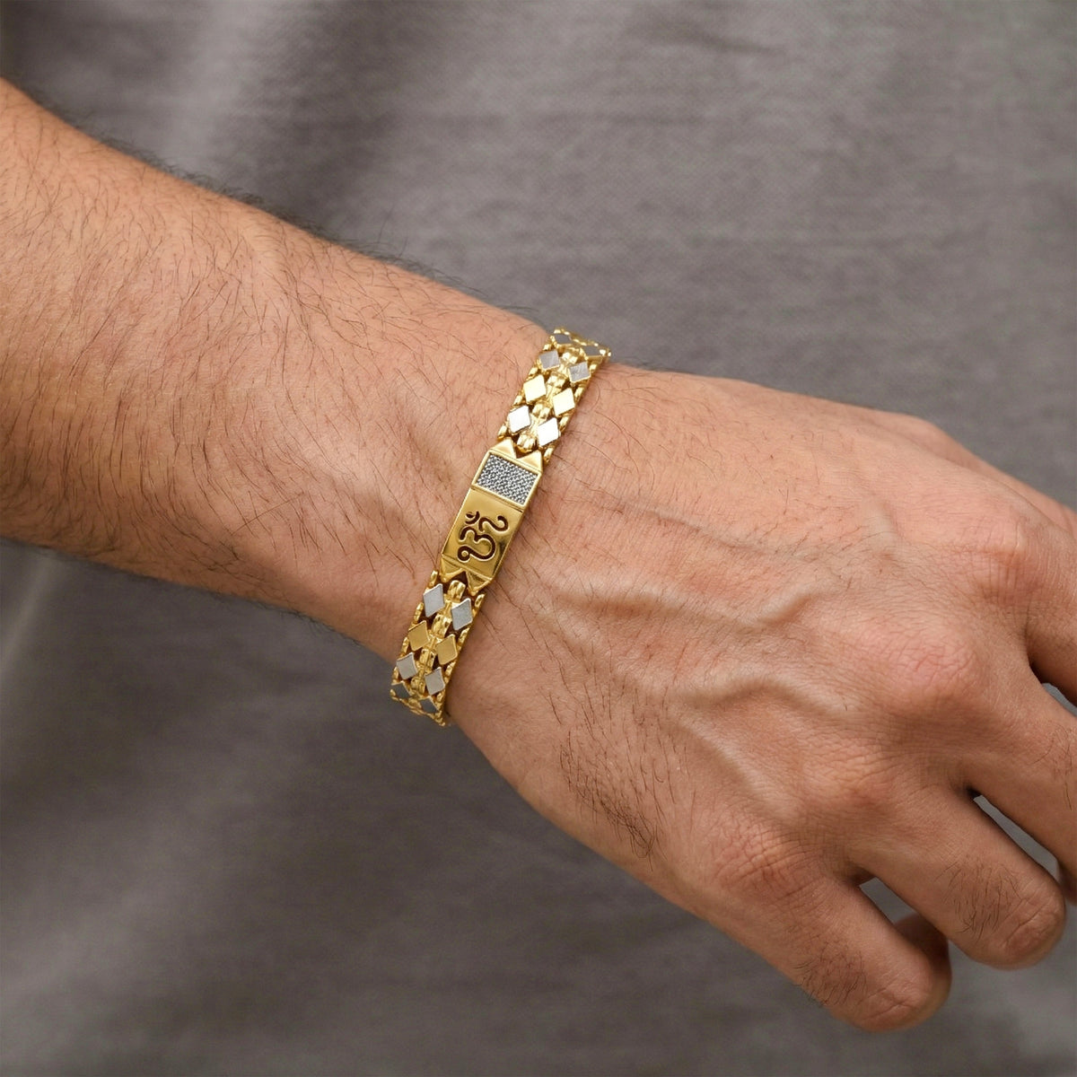 Divine Om Dual-Tone Men’s Bracelet GMB-11