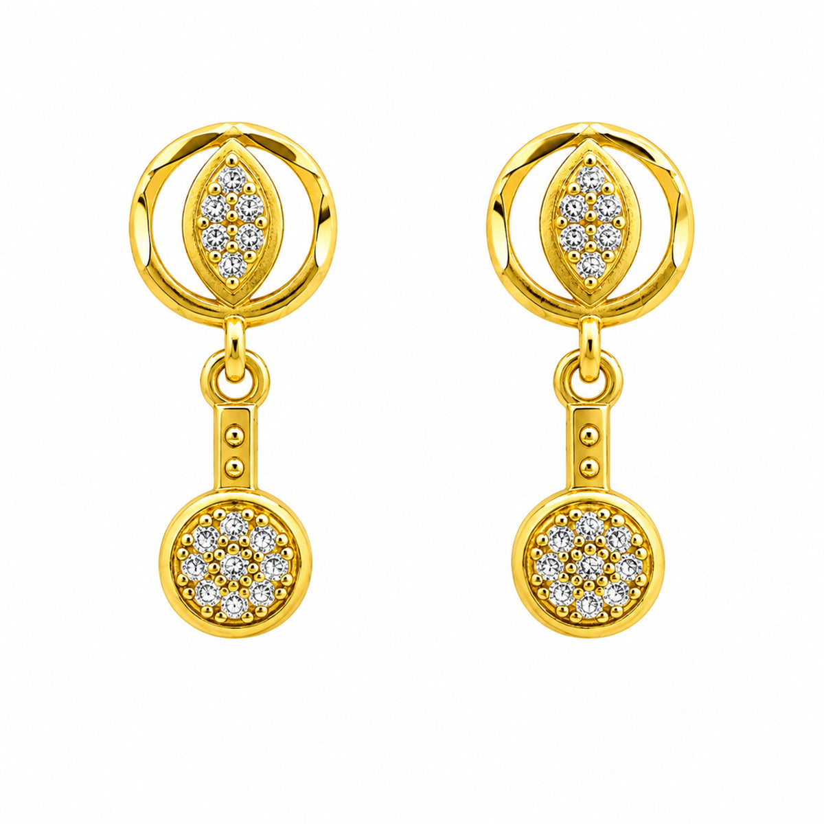 Elara Orbit Crystal Drop Earrings GWE 288