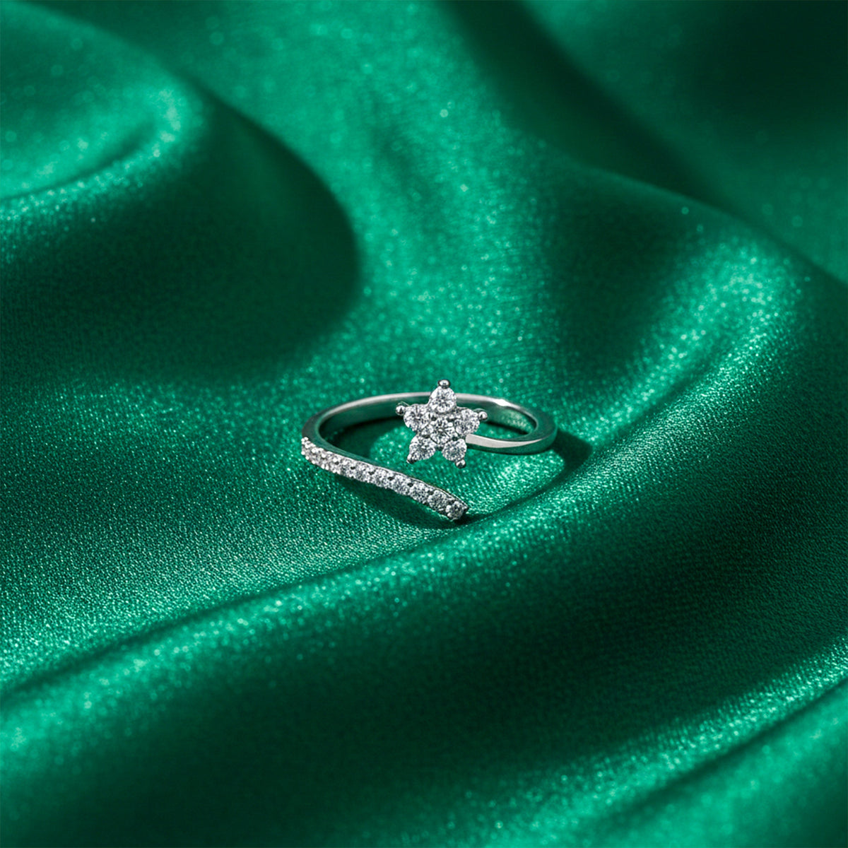 Celestial Star Cluster Bypass Wrap Ring GWR-80