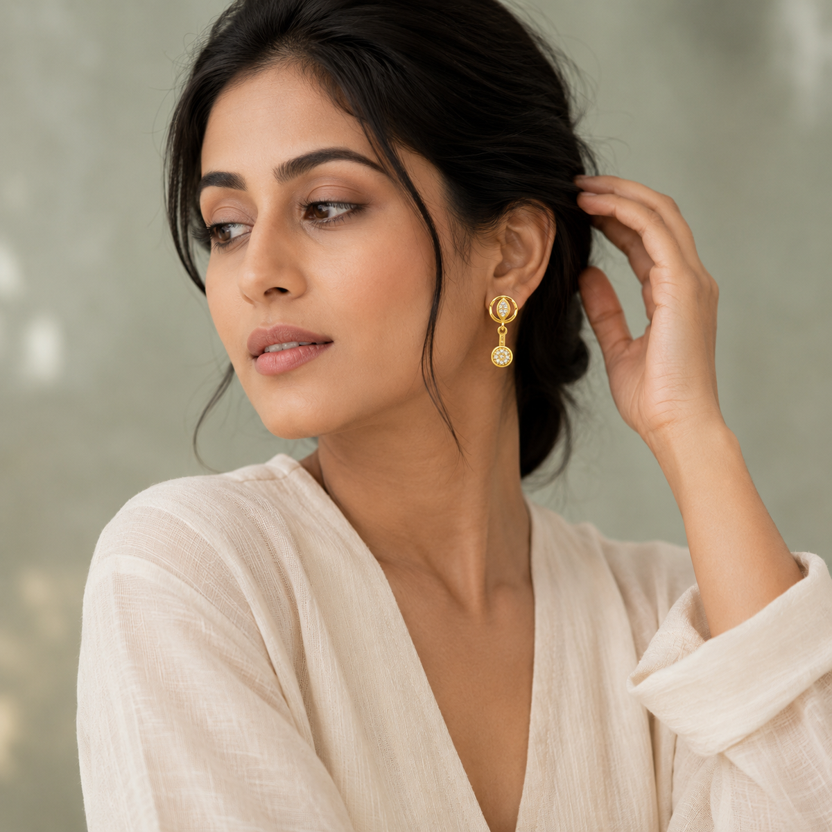 Elara Orbit Crystal Drop Earrings GWE 288