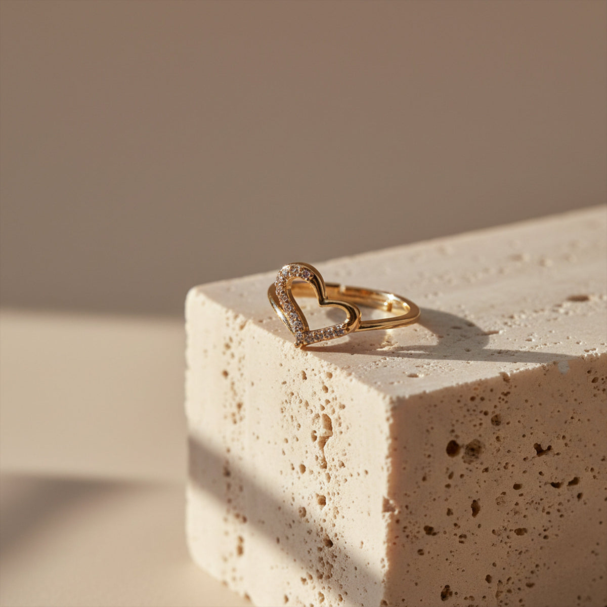 Shimmering Pave Open Heart Wrap Ring GWR-15
