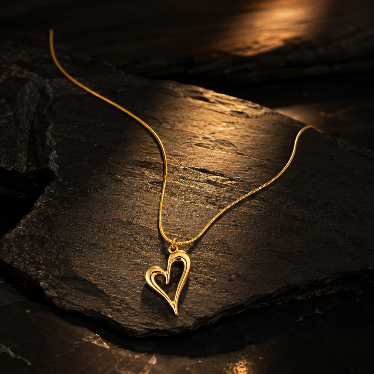 Modern Abstract Open Heart Necklace GWN -62