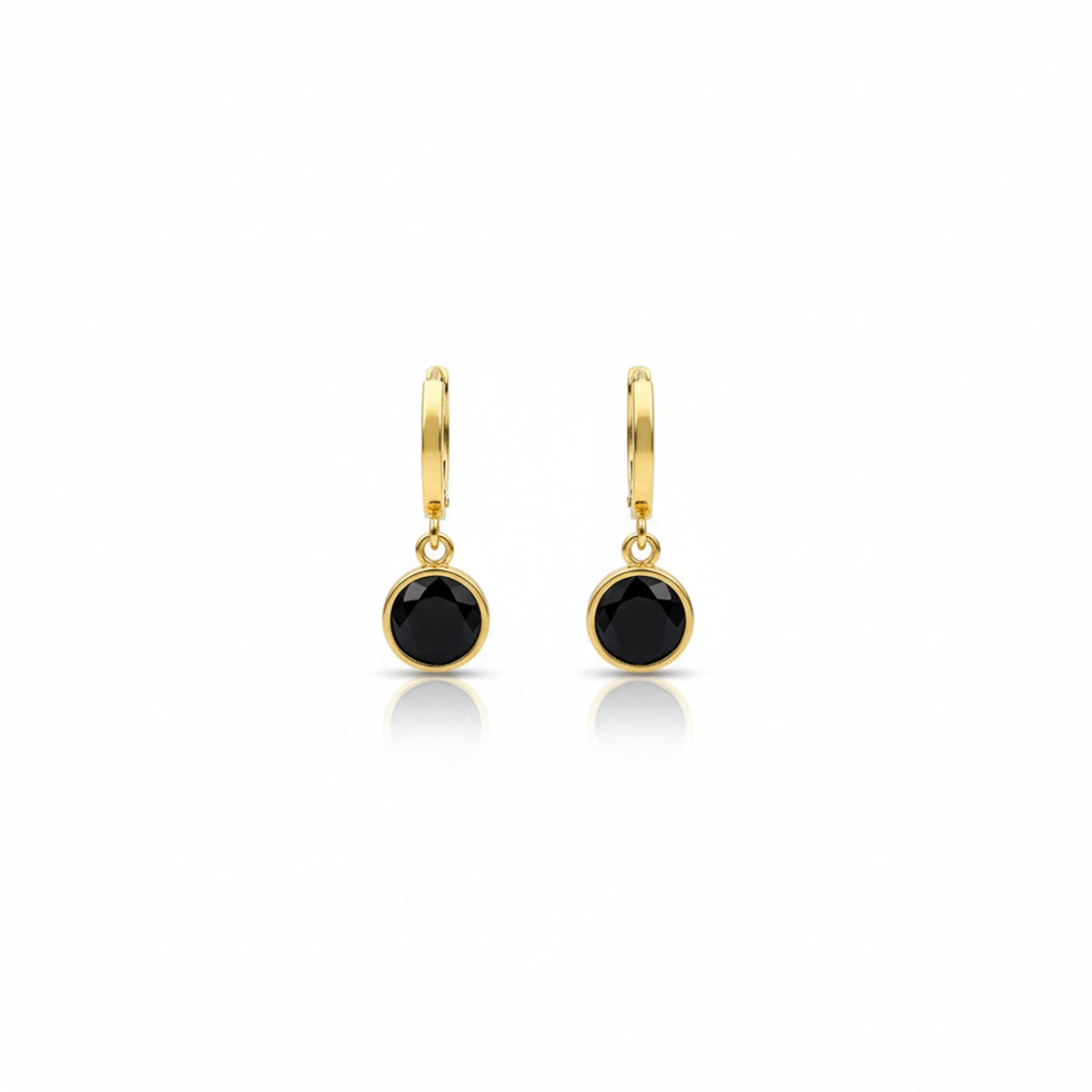 Black Noir Crystal Hoop Earrings GWE -19