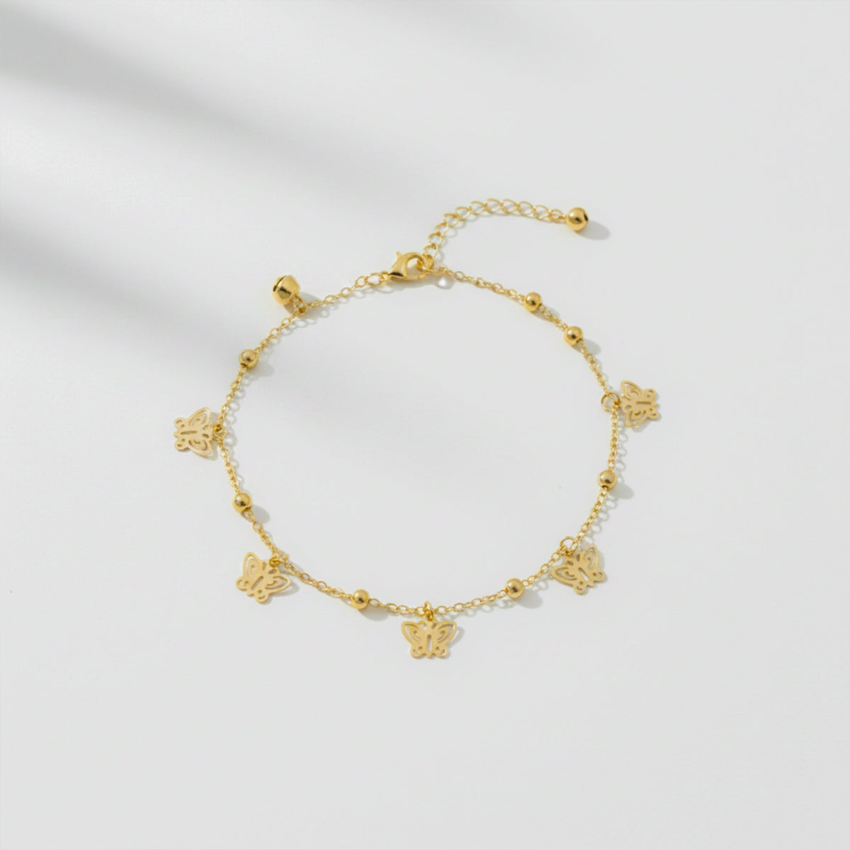 Classic Filigree Butterfly Charm Link Anklet GWA-49
