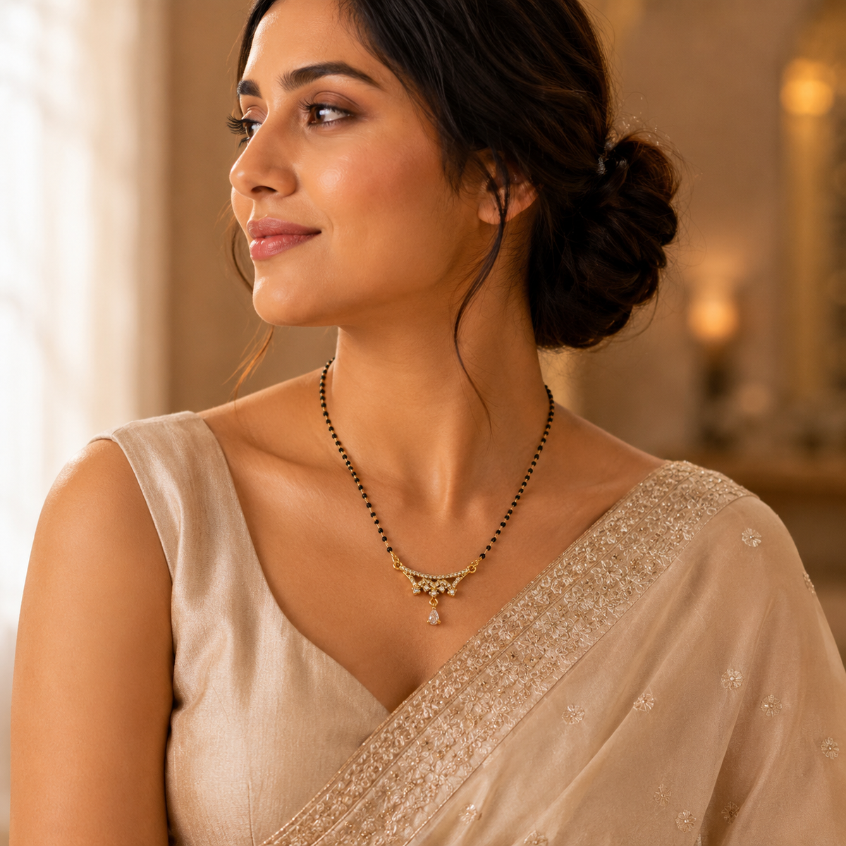 Aurevia Crystal Draped Teardrop Women’s Mangalsutra GWM 34