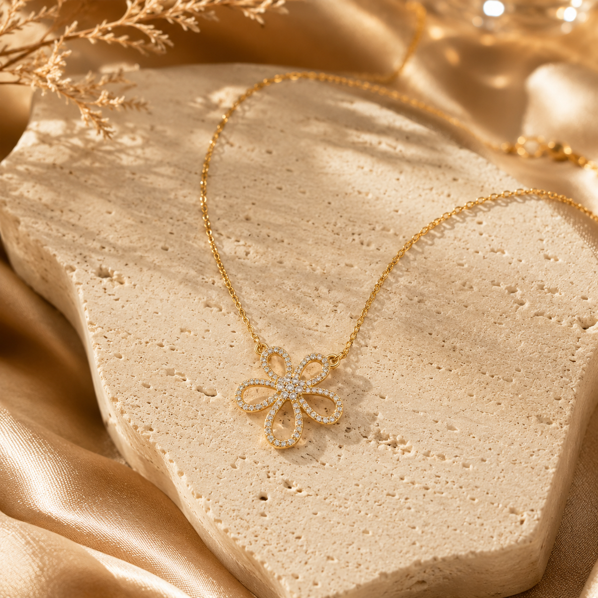 Modern Openwork Blossom Halo Necklace GWN -103