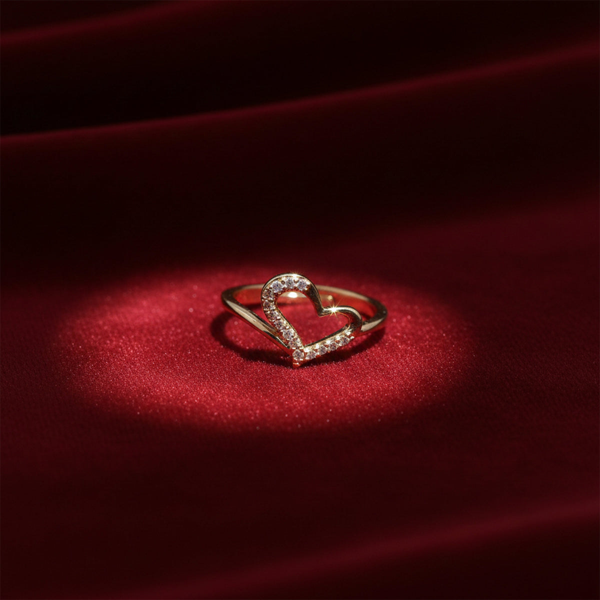 Shimmering Pave Open Heart Wrap Ring GWR-15