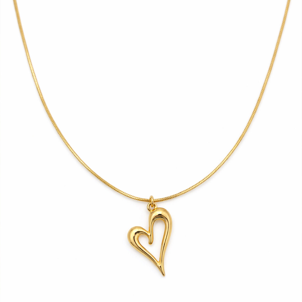 Modern Abstract Open Heart Necklace GWN -62