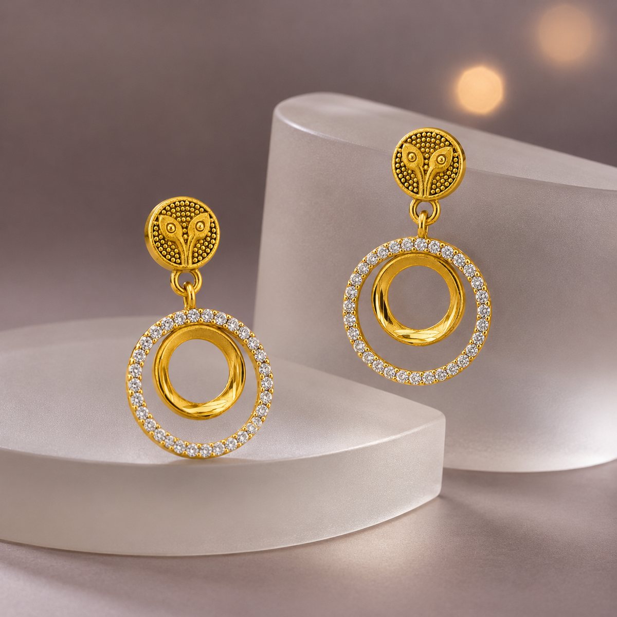 Calyra Crystal Orbit Drop Earrings GWE 297