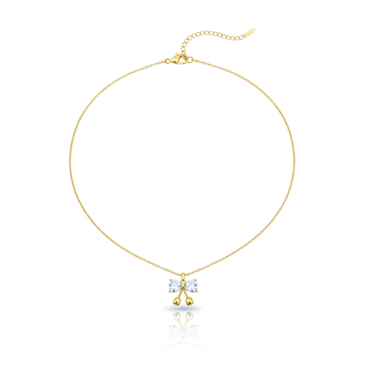 Modern Crystal Ribbon Bow Choker GWN -136