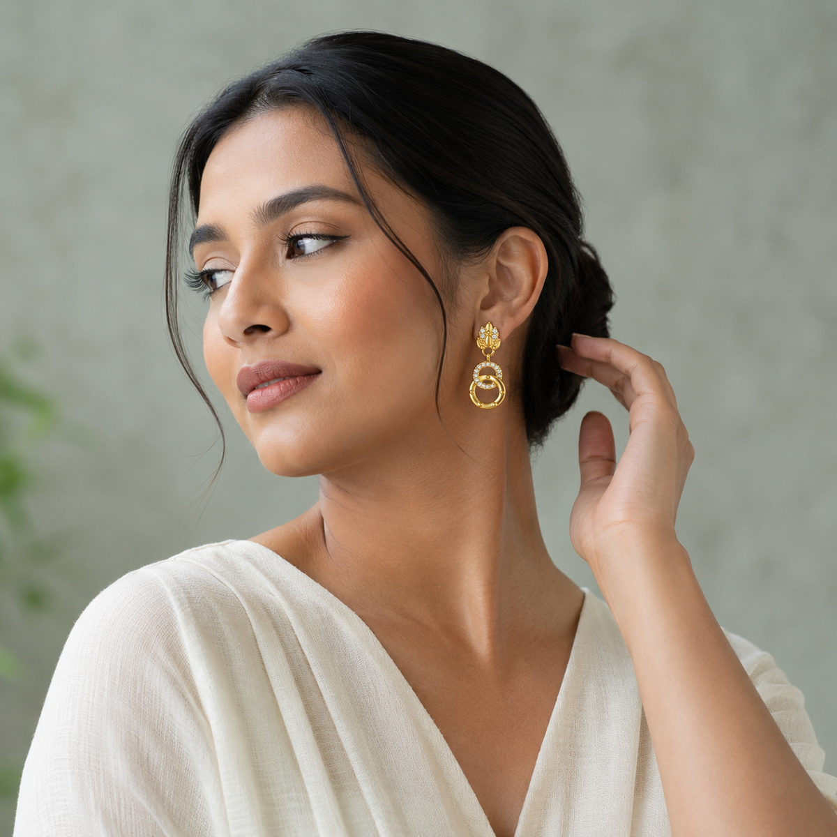 Celeste Twin Circle Drop Earrings GWE 283