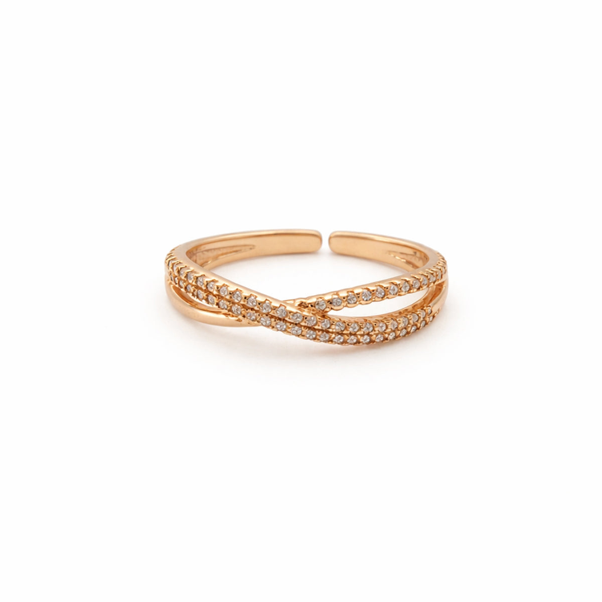 Infinity Criss Cross Shimmering Pave Ring GWR-117