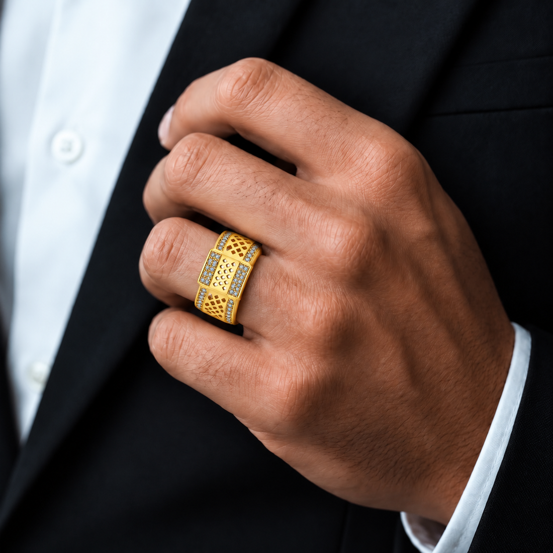 Diamond Cutwork Men’s Ring GMR 55