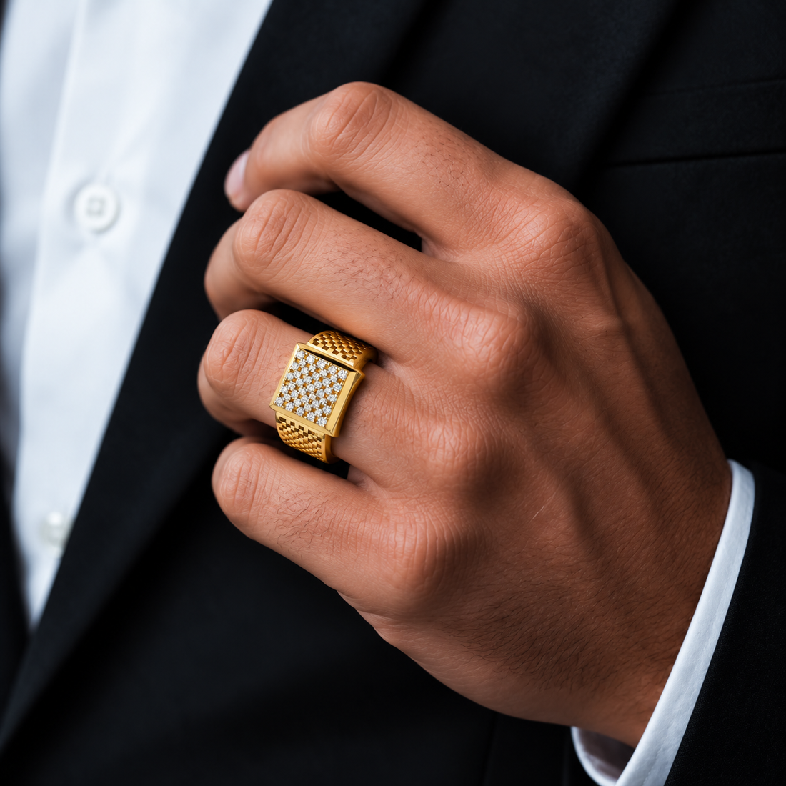 Checker Grid Men’s Ring GMR 56