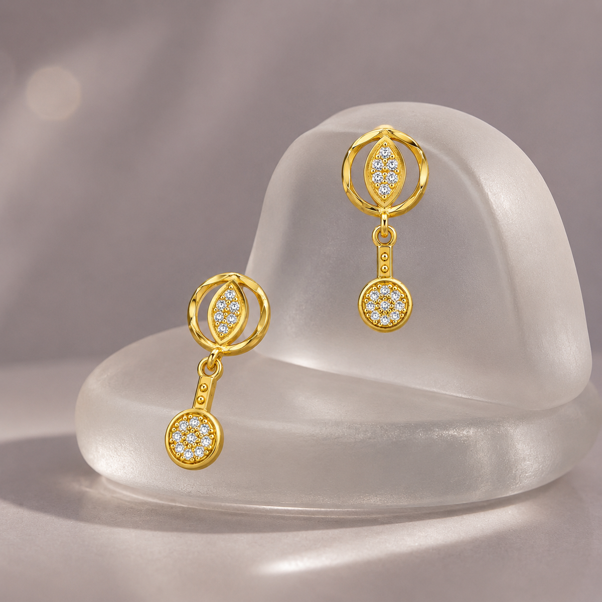 Elara Orbit Crystal Drop Earrings GWE 288