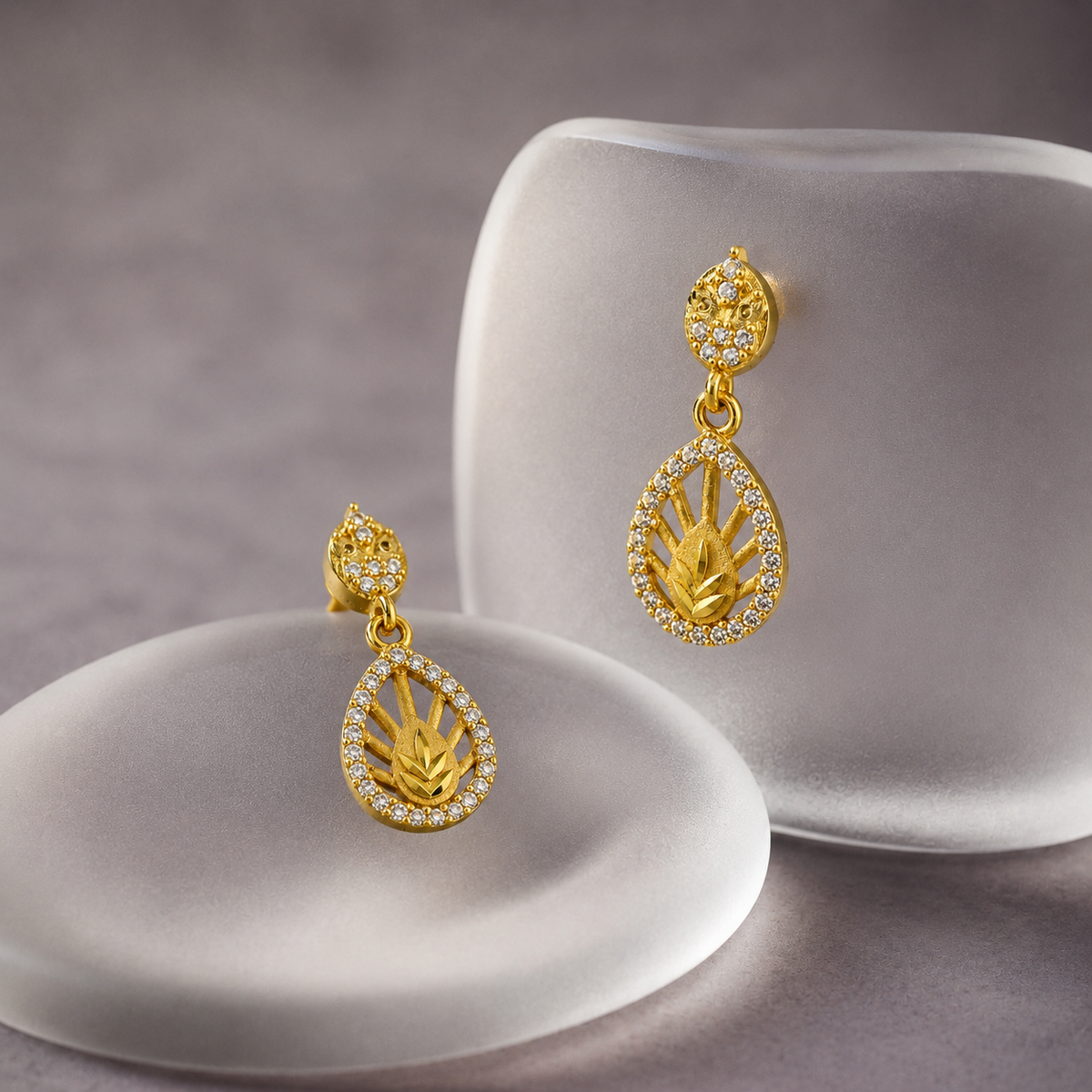 Aurelia Leaf Teardrop Earrings GWE 280