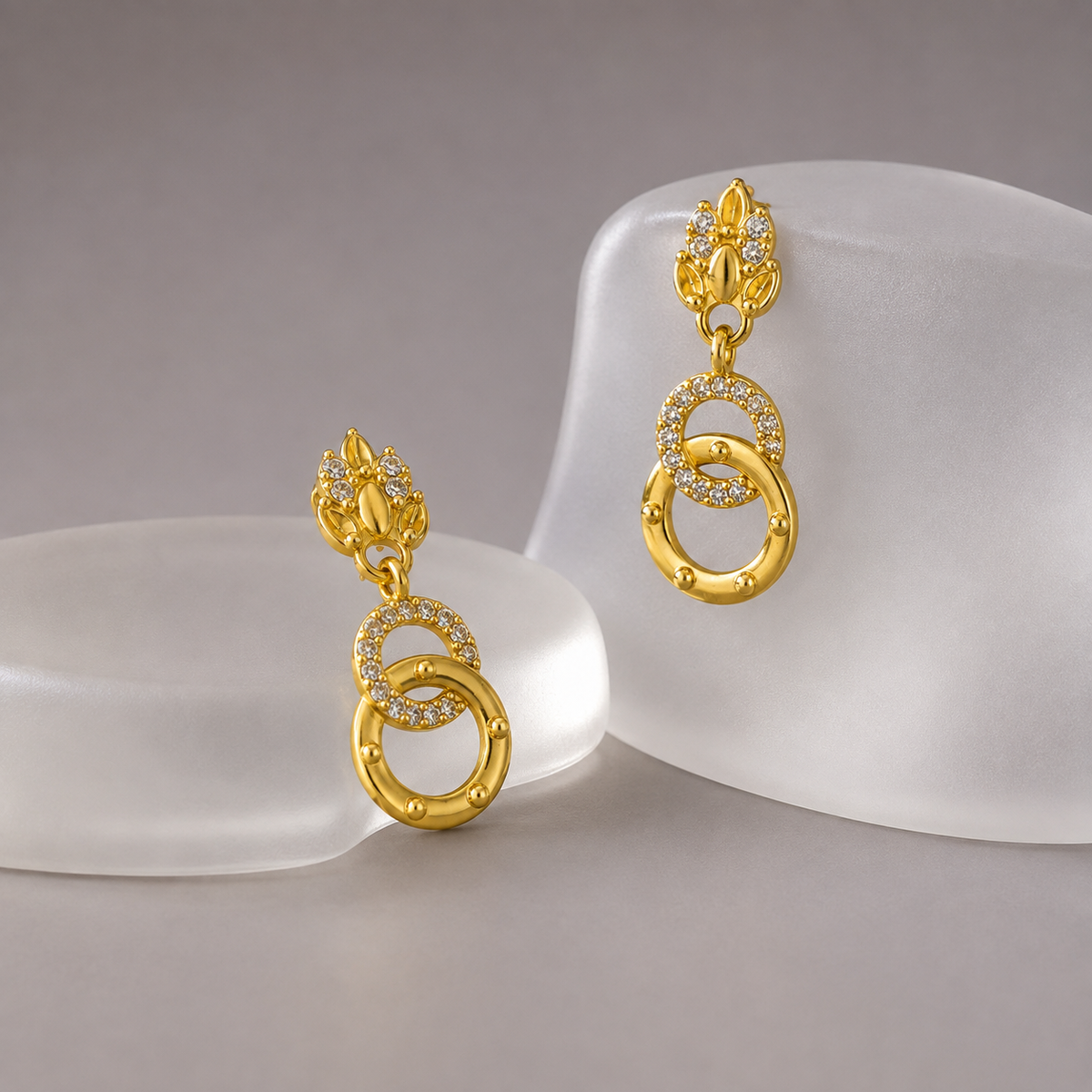 Celeste Twin Circle Drop Earrings GWE 283