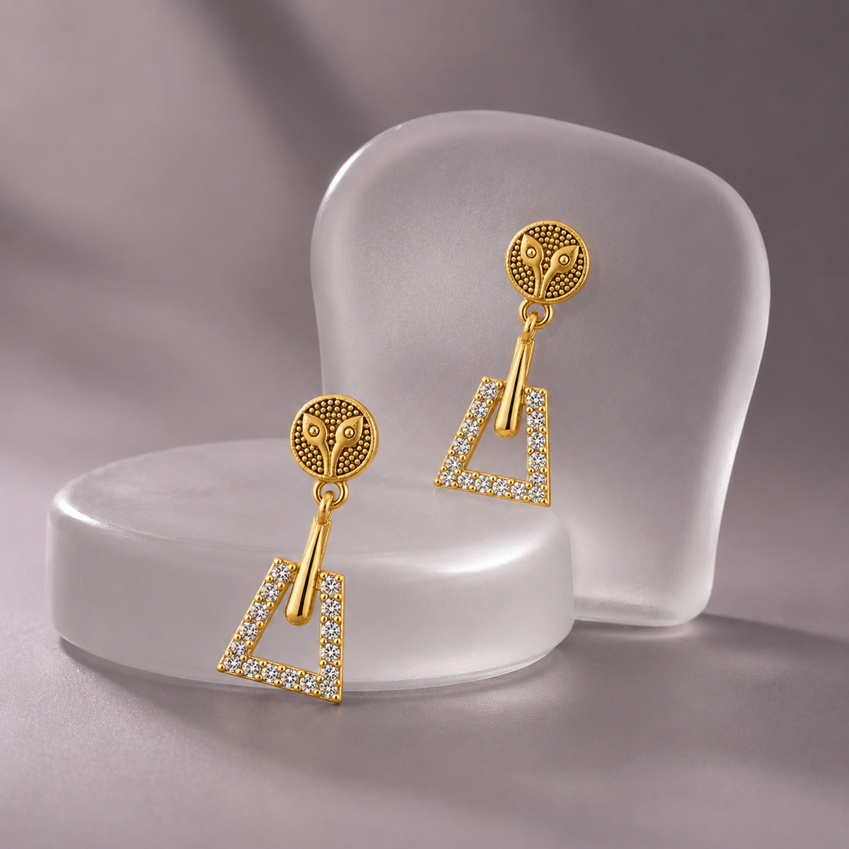 Arden Crystal Triangle Drop Earrings GWE 284