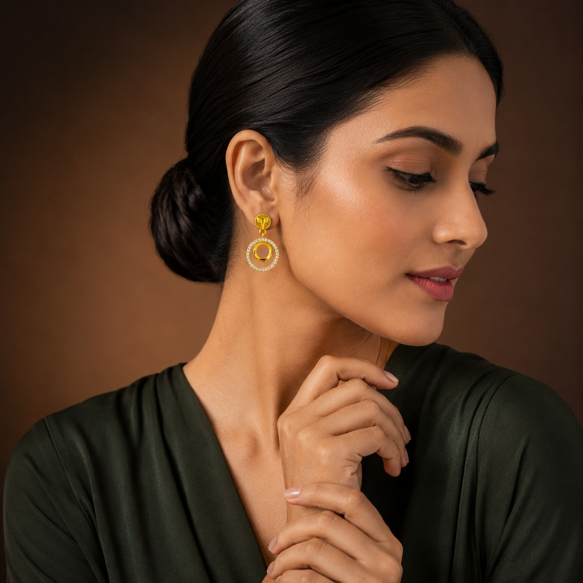 Calyra Crystal Orbit Drop Earrings GWE 297