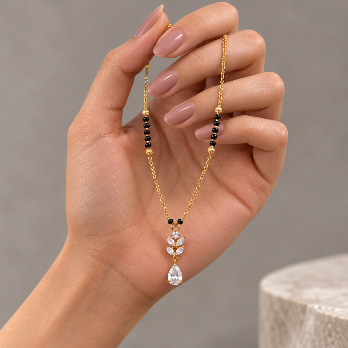 Elara Crystal Leaf Drop Women’s Mangalsutra GWM 6
