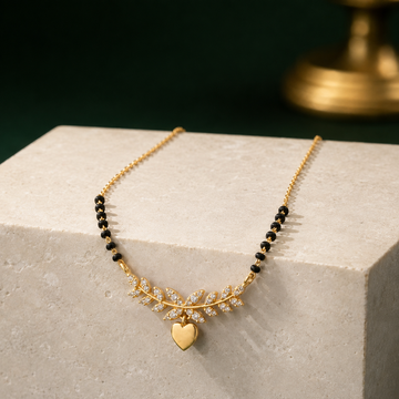 Amora Crystal Leaf Heart Women’s Mangalsutra GWM 1